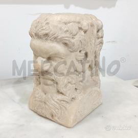 SCULTURA MARMO TESTA BIFRONTE