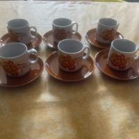 6 tazzine caffè Monopoli con piattini Vintage