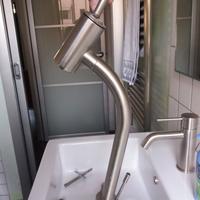 Miscelatore lavabo bagno acciaio inox spazzolato