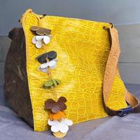 Borsa secchiello cubo pelle effetto rettile