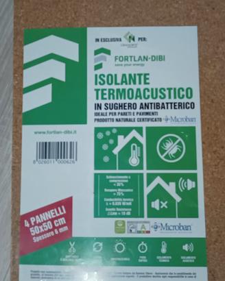 Sughero isolante termoacustico 50x50 spessore 6mm