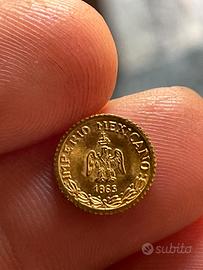Monete oro imperio mexicano Maximiliano