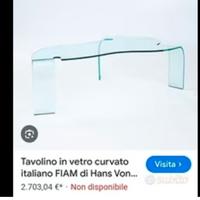 Tavolo tavolino vetro Hans Von Klier per Fiam