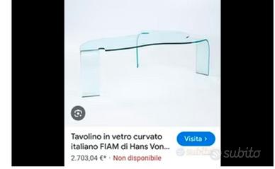 Tavolo tavolino vetro Hans Von Klier per Fiam
