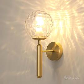 Applique E27 con paralume in vetro – oro