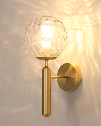 Applique E27 con paralume in vetro – oro