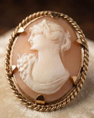 Gioiello antico pendente cammeo donna rolled gold