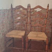 n. 2 sedie country impagliate