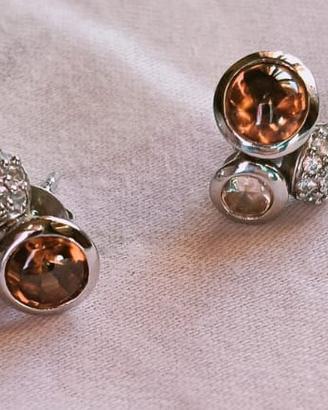ORECCHINI IN ARGENTO 925 CON AMBRA E ZIRCONE 