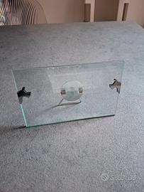 Portafoto in vetro da tavolo con supporto metallo