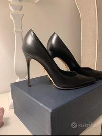 Scarpa decolte nera tacco sottile Sergio Rossi