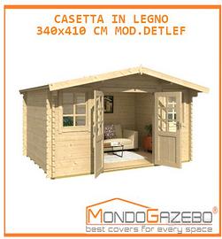 Casetta legno spessore 40mm casa 340x410cm Detlef