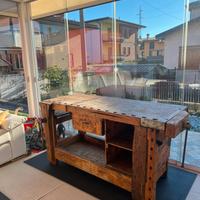 Tavolo da falegname vintage autentico