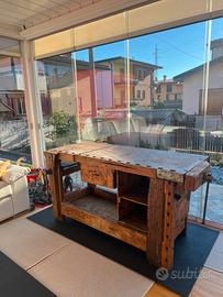 Tavolo da falegname vintage autentico