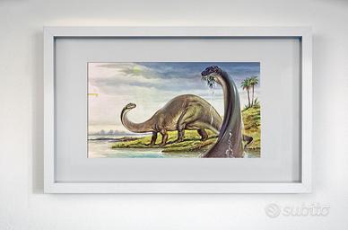 Dipinti originali animali preistorici di G. Pozzi