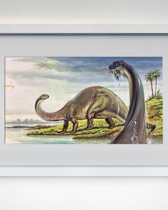 Dipinti originali animali preistorici di G. Pozzi