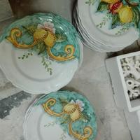Piatti cucina decorati vietri limoni verdi fondo12