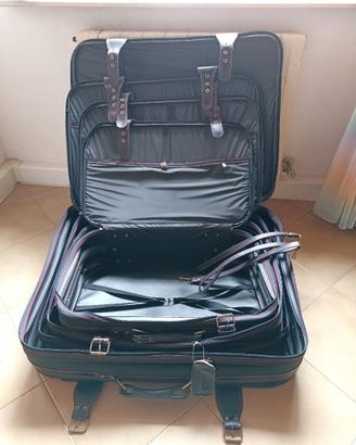 set n. 4 valigie morbide similpelle nera