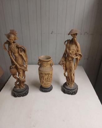Statue cinesi vintage in resina