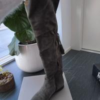 Stivali alti scamosciati grigi - num 39