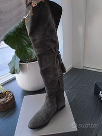 Stivali alti scamosciati grigi - num 39