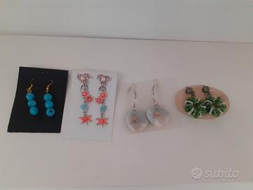 set di 4 paia di orecchini vario stile