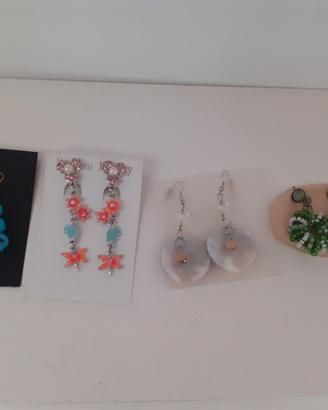 set di 4 paia di orecchini vario stile