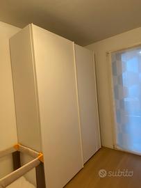 Armadio 2 ante scorrevoli Frassino bianco 180 cm