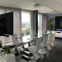 TAVOLO DESIGN ACCIAIO E VETRO