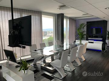 TAVOLO DESIGN ACCIAIO E VETRO