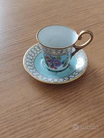 coppia tazzine caffè vintage con piattini Limoges 