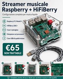 Streamer Raspberry+HiFiBerry dac completo 