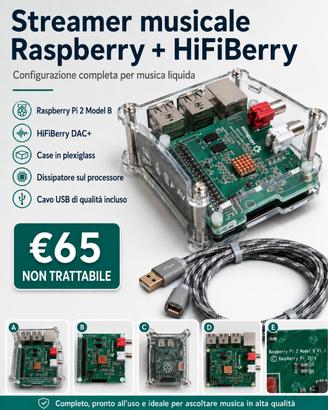 Streamer Raspberry+HiFiBerry dac completo 