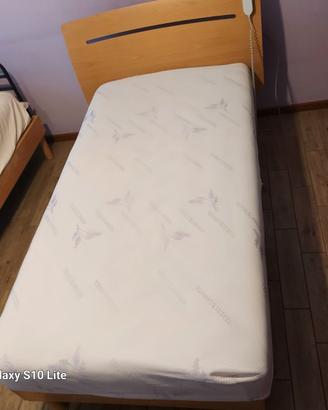 Letto singolo con rete elettrica e materasso a 7 z