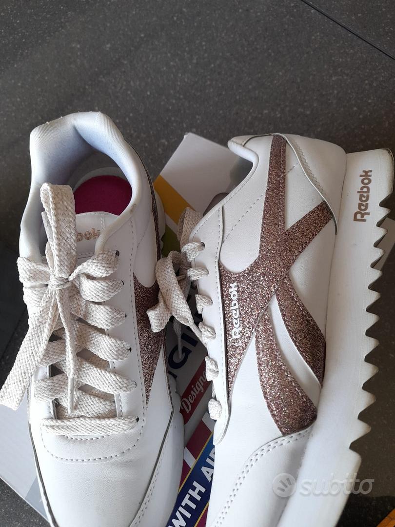 Scarpe reebok bianche outlet e argento