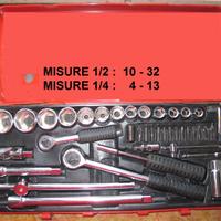 set chiavi a busola chiavi a cricchetto 1/2 + 1/4