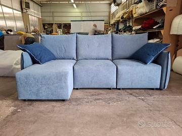 Divano 3 posti con chaise longue allungabile