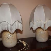 Coppia di lampade abat jour da comodino retrò