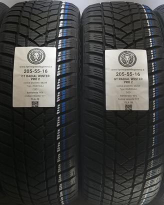 4 GOMME 205 55 16 GT RADIAL A68229