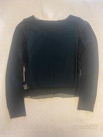 Maglia nera con Tulle - STEF in TIME  tg M