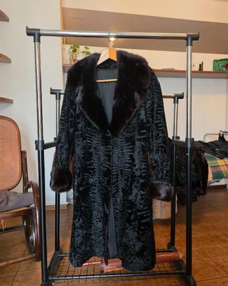 Cappotto in Astrakan Nero e Visone