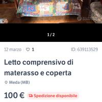 Letto singola piazza