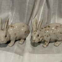 Coppia conigli in ceramica