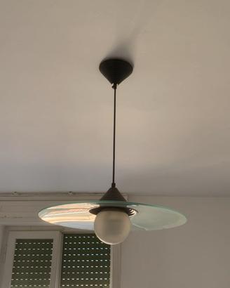 Lampadario a sospensione moderno in vetro e nero