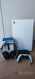 PS5 digital + Pulse 3D + ricarica + controller