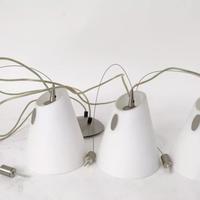 Lampadario 3 luci coni Vetro Bianco metallo