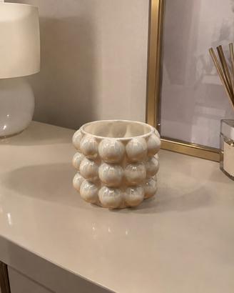 Vaso decorativo in ceramica effetto perlato 🤍