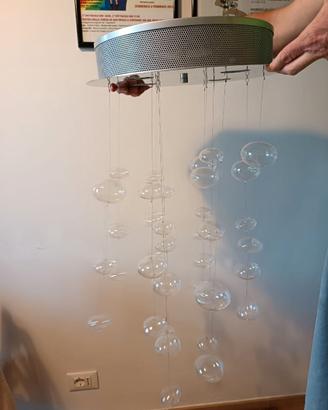 Lampadario con 4 punti luce e pendenti in vetro