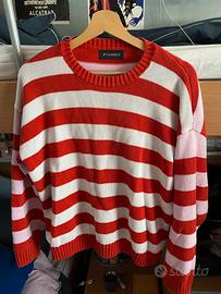 Maglione a righe piombo