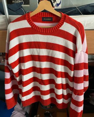 Maglione a righe piombo